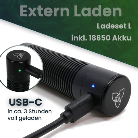 USB-C Ladeset - Ladeadapter, 18650 Akku und Akkufach - HIZEN