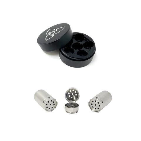 Dosier-Kapselmagazin Bundle - inkl. 6 Kapseln für Kräuter aus Edelstahl - für Stilus Mini & Stilus Pro Konduktion - HIZEN