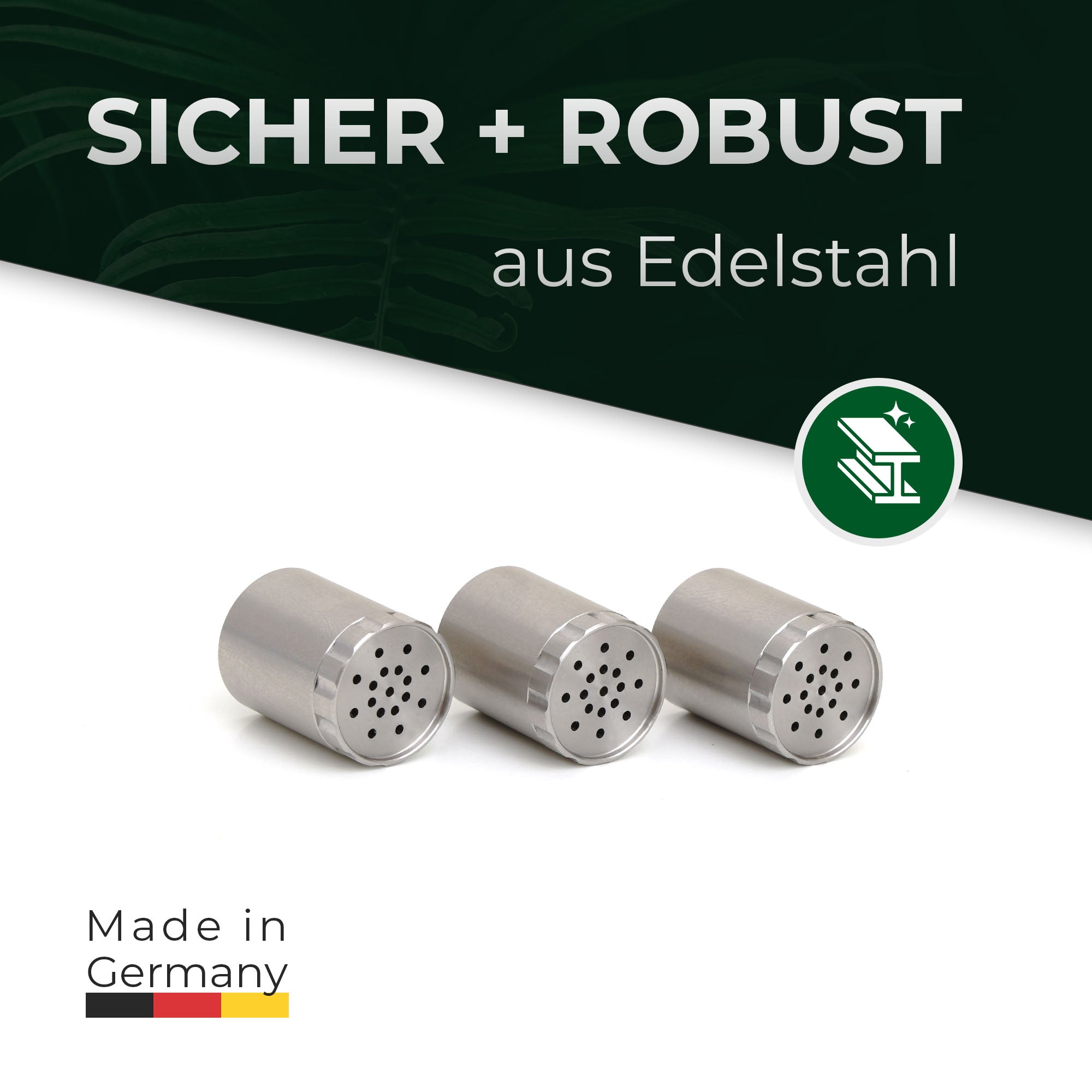 Dosierkapseln Convectum aus Edelstahl, sicher und robust. Made in Germany