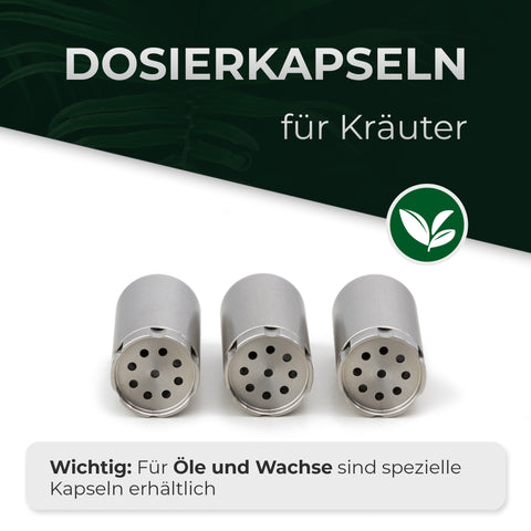 Dosierkapseln für Kräuter 3er Set - Stilus Mini & Stilus Pro Konduktion - HIZEN