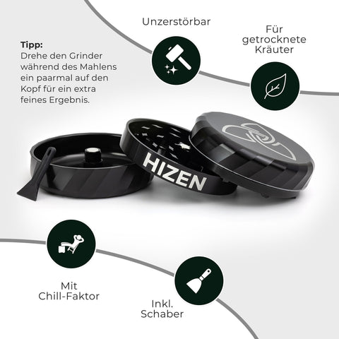 Alumium Grinder 3-teilig 63mm - HIZEN