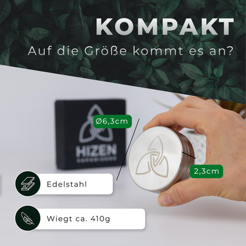 Edelstahl Grinder 2-teilig 63mm glänzend - HIZEN