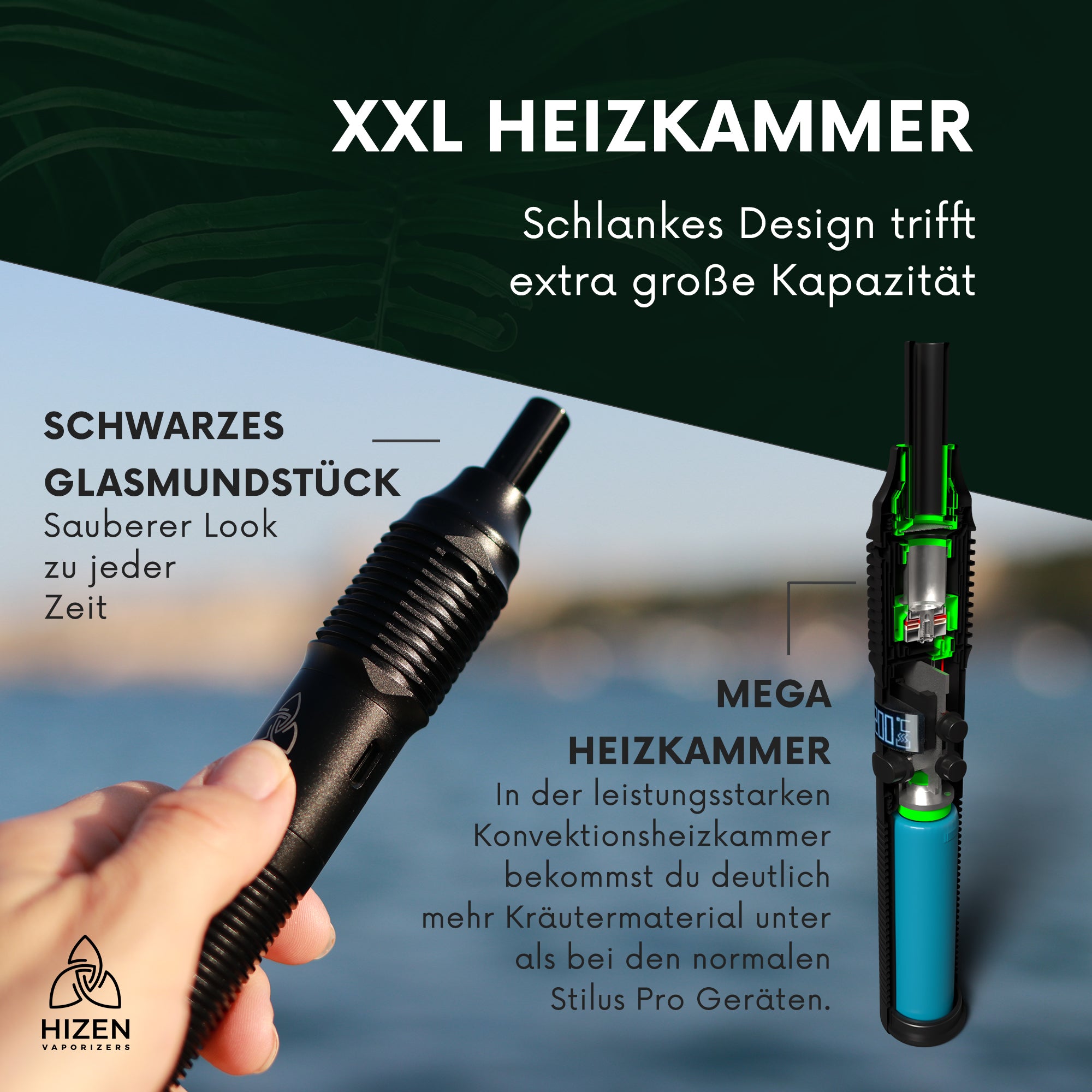 Stilus Pro Max XXL Heizkammer, schwarzes Glasmundstück und MEGA Heizkammer