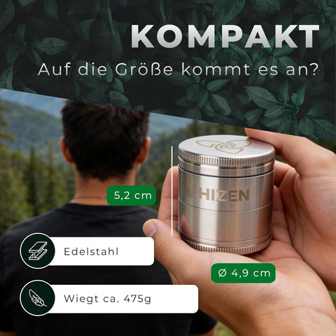 Edelstahl Grinder 4-teilig 5,0cm glänzend