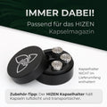 HIZEN Dosierkapseln passend für das HIZEN Kapselmagazin. Der HIZEN Kapselhalter hält Kapseln luftdich und transportsicher. Achtung: Kapselhalter nicht im Lieferumfang enthalten