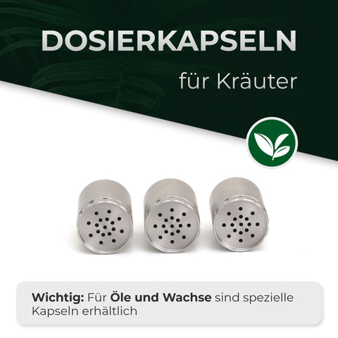 3er Set Kapseln aus Edelstahl - Kräuter Convectum, Nanu, Stilus Pro Max