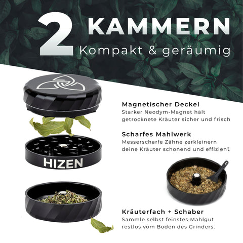 Grinder Aluminium 6,3 cm – 3-teilig