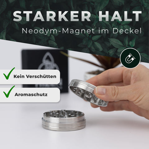 Edelstahl Grinder 2-teilig 6,3cm glänzend