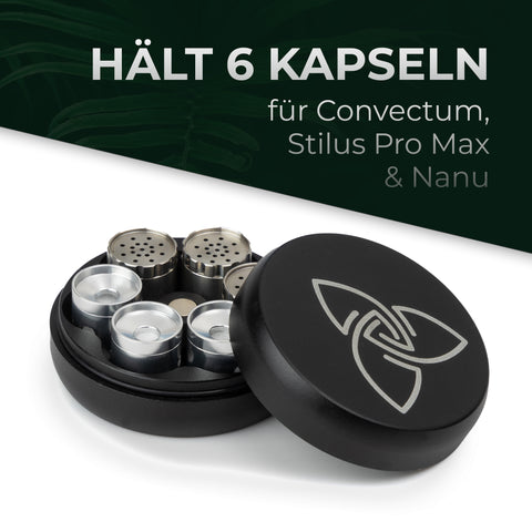 Dosier-Kapselmagazin Bundle -  inkl. 3 Kapseln für Kräuter aus Edelstahl & 3 Kapseln für Wax /Öl - für Convectum, Nanu & Stilus Pro Max