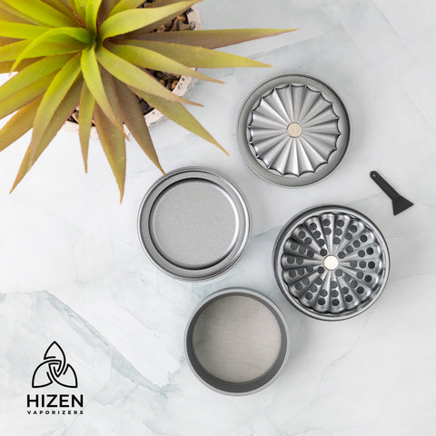 Aluminium grinder zonder tanden – zilver, 6,3 cm