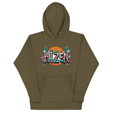 HIZEN Kapuzenpullover Unisex Vorderseite mit Aufdruck