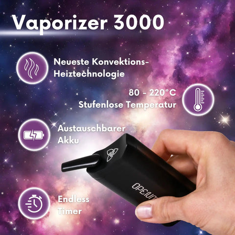 Nanu und Vaporizer 3000 Openmind Limited Edition: Neueste Konvektionsheiztechnologie, 80-220 Grad Celsius Stufenlose Temperatur, Austauschbarer Akku und Endless Timer